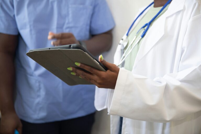 Doctor and patient discussing clinical trial